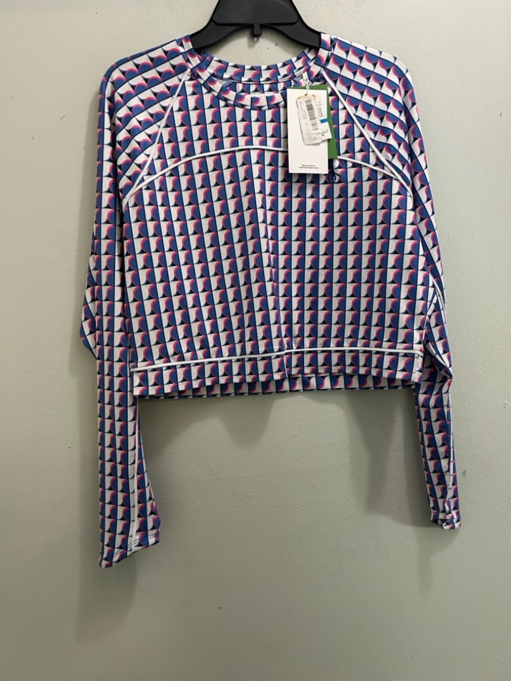 Original Penguin Blue, White & Pink Geometric Sport Top - Picture 3 of 4